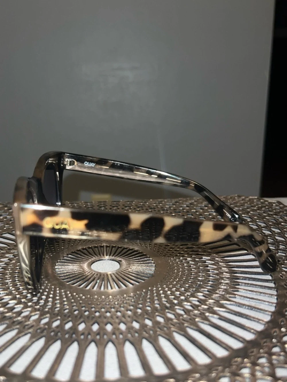 Quay Australia Tortoiseshell Sunglasses with Gradient Purple Lenses